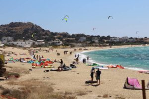 best spots to go kitesurfing in July - Naxos